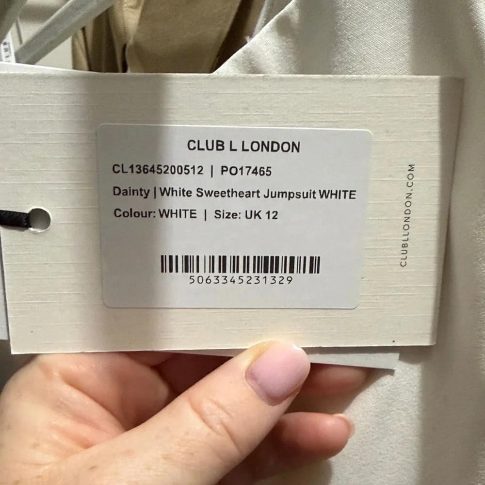 Club L London White Strapless Wide-Leg Jumpsuit - Picture 7 of 7
